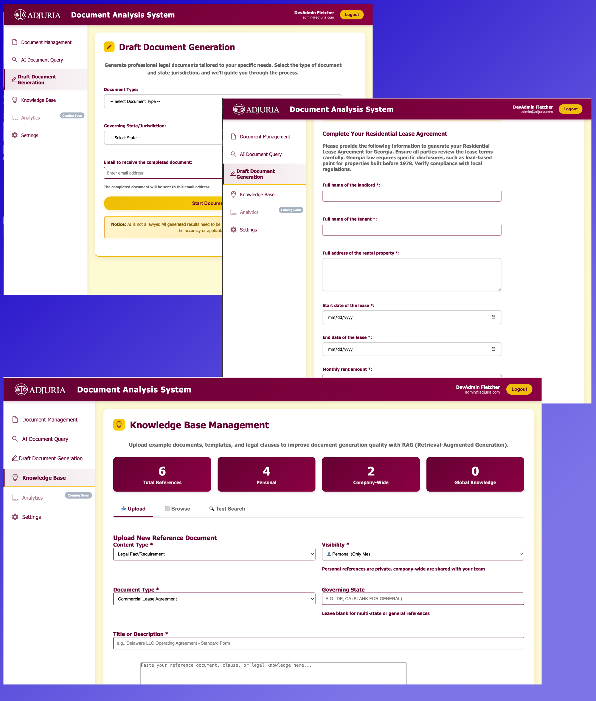 Document Generation Screenshots